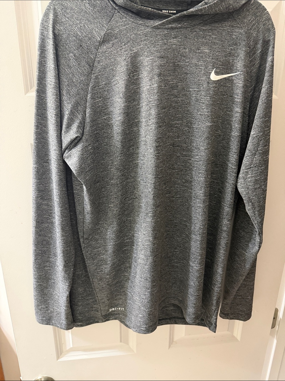 Nike Men’s Gray Dri-FIT Long Sleeve Hoodie Tee